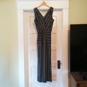Monteau jumpsuit, black and white striped